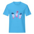 thumbnail image 4 of Pompotops Chemise à Manches Courtes Imprimé Plumes pour Femmes et Filles, Grande Taille, 4 of 7