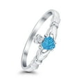 thumbnail image 2 of Claddagh Heart Promise Ring Lab Created Blue Opal 925 Sterling Silver Size 11, 2 of 7
