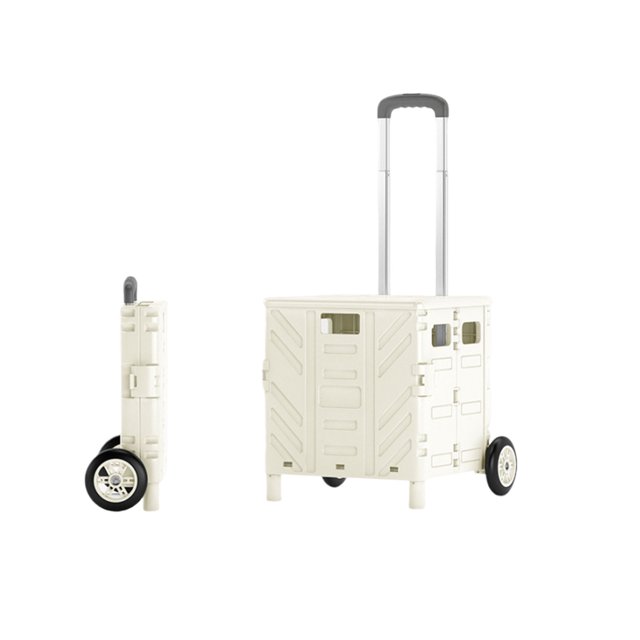 Maytalsory Caisse Roulante Multifonctionnelle pour Amateurs de Camping et de Randonnée Chariot Portable Pliable avec Roues Blanc 2 Tours