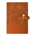 thumbnail image 2 of Leather Business Notebook A5 Journal, Reusable Notebook with 224 Lined Pages and Metal Buckle Closure for Work Office Writing, Brown, 2 of 9