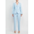 thumbnail image 2 of Emily Notched Collar 2 Button Closure Crepe Suit with Mid Waist Banded Zipper Closure Pant 2 Piece Set-BABY BLUE / 16, 2 of 4