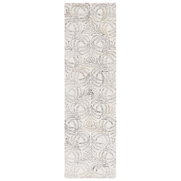 SAFAVIEH Jardin Thaddeus Leaves Runner Rug, Ivory/Red, 2'3" x 8'
