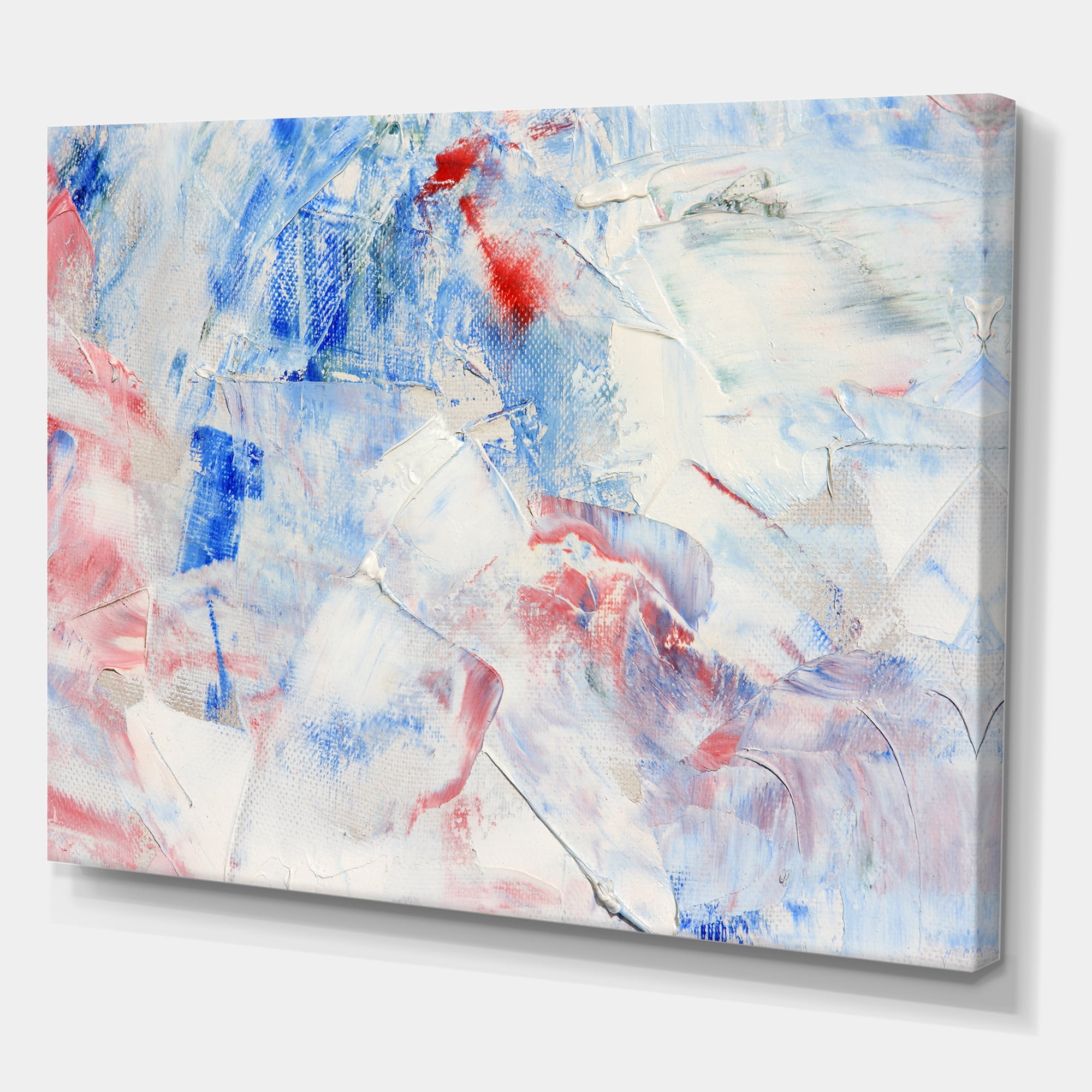 Designart ' Abstract Blue Composition ' Modern Canvas Wall Art Print