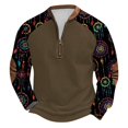 thumbnail image 2 of Blusas y camisas de manga larga con cuello redondo para hombre Sudadera con puños en los hombros estampada para hombre Blusa de poliéster de manga larga con cuello redondo para hombre, 2 of 3