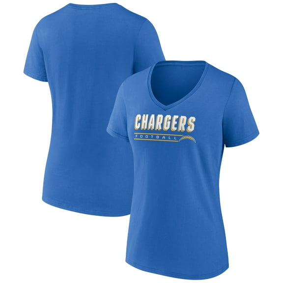 Women's Powder Blue Los Angeles Chargers Primary Play V-Neck T-Shirt