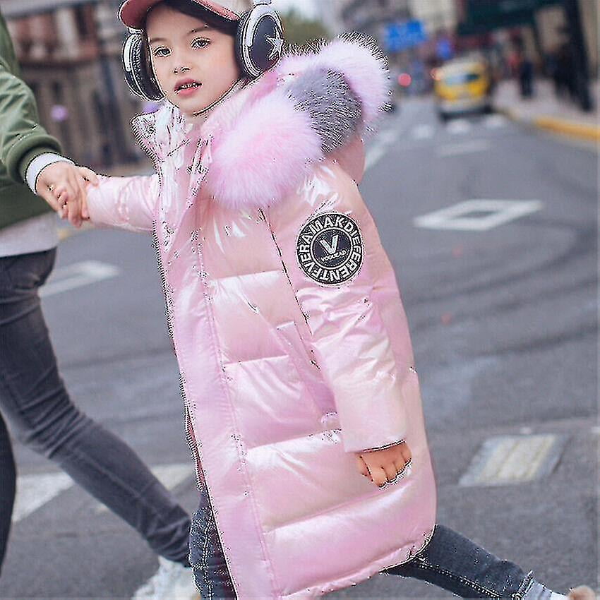 Winter Kids Girls Coat Shiny Jacket Thick Snow Down Mid thigh Padded Warm Hooded Walmart