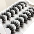 thumbnail image 4 of HUOGUO False Eyelashes Fluffy 8D Faux Mink Lashes Cat-Eye Wispy Lashes 7 Pairs Pack Dramatic Long Thick Volume Fake Eye Lash Multipack, 4 of 5