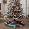 thumbnail image 4 of Rateoe Wave Ocean Animal Shark Pattern Christmas Tree Skirt with Ties , Christmas Tree Decorations, Farmhouse Christmas Decor Xmas Holiday Decorations-30", 4 of 6