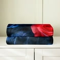 thumbnail image 3 of Floral 40x50 Fleece Blanket,Red Blue Rose Throw Blanket For Adults Men Women Couple,Romantic Retro Flowers Blanket,Petals Valentine'S Day Bed Blanket,Warm All Season, 3 of 4