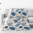 thumbnail image 2 of Coastal Ocean Beach Blanket Gifts for Girls Boys Kids Adults Soft Warm Lightweight Cozy Nautical Coral Seashells Throw Blankets for Bed Sofa Living Room Couch Home Decor 80"x60", 2 of 6
