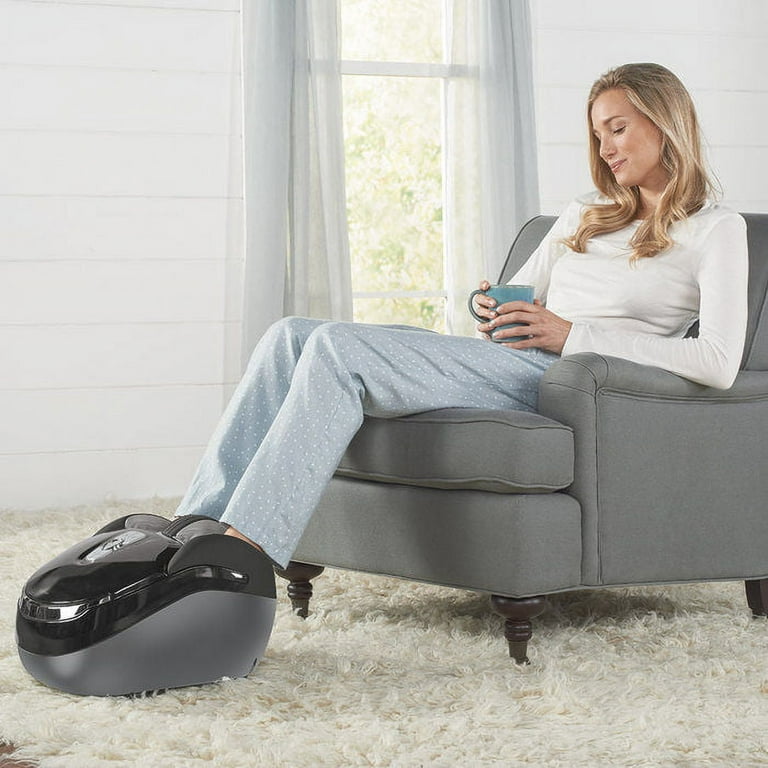 Brookstone Shiatsu Full Foot Massager with Heat Rollers with Rocker and Optional Vibration