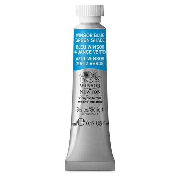Winsor & Newton Professional Watercolor - Winsor Blue (Green Shade), 5 ml Tube