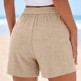 thumbnail image 5 of Women's Soft Knit Flowy High Waisted Wide Leg Shorts, Tummy Control Comfort Fit with Stretchy Waistband, Casual Lounge Sleepwear, Vacation Beach Everyday | TruHer,Beige 2XL, 5 of 8