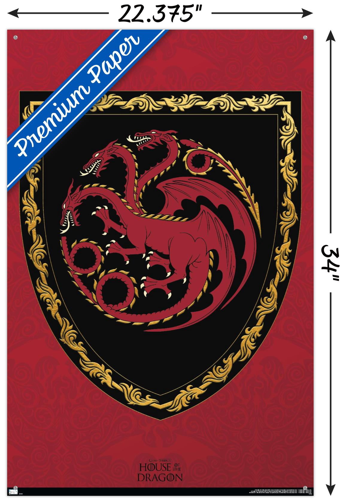 House of the Dragon - Shield Wall Poster with Pushpins, 22.375" x 34"