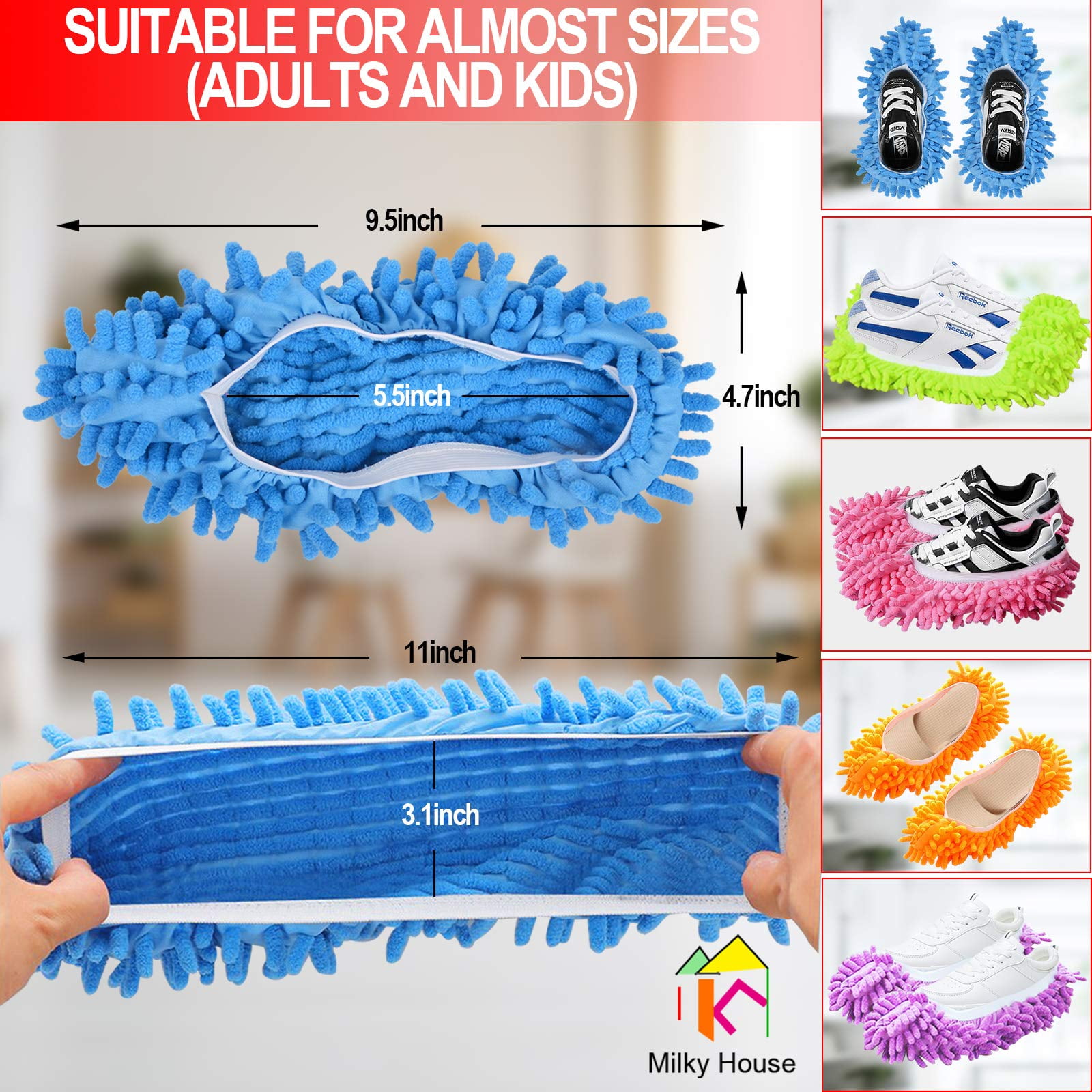 Mop Slippers Shoes Cover Dust Duster Slippers Cleaning Floor House Was –  TrendVibes