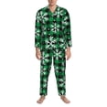 thumbnail image 3 of Picia Christmas Pattern At Buffalo Plaid Pattern Men’s Long-Sleeve Sleepwear Set - Soft 2-Piece Loungewear with Pockets, Comfy PJs for Relaxing Nights-X-Large, 3 of 7