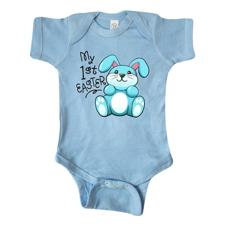 

Inktastic My 1st Easter cuddly blue bunny Gift Baby Boy or Baby Girl Bodysuit