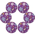 thumbnail image 2 of GZHJMY Floral Pattern Round Placemats, Durable Non-Slip Table Mat Heat and Stain Resistant Placemat for Kitchen Table Outdoor BBQ Activities, 4PCS, 2 of 6