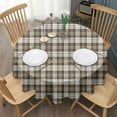 thumbnail image 3 of Brown and White Checkerboard Checkered Pattern Round Tablecloth 60"x60",Wrinkle Wipeable Table Cloth for Kitchen Dining Room Picnic Patio Party, 3 of 6