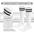 thumbnail image 5 of Soccer Socks Youth Knee High 2 Pack White, Elbourn Sports Socks Cotton for Baseball/Soccer/Lacrosse, 5 of 9