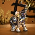thumbnail image 7 of Adam and Friends Abstract Elephant Sculpture Multi Color Gold Tusks Resin Decor, 7 of 7