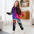 thumbnail image 3 of Uorisanigo Girls Boys Active Sweat Set 2PCS Oversized Soft Colorful Inked Print Pullover Hoodies Sweatshirt and Cargo Jogger Pants Winter Outfits Pullover Kids Clothes, 3 of 7