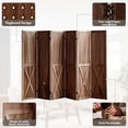 thumbnail image 3 of 6 Panel Pegboard Room Divider, 5.6Ft Pegboard Display Folding Privacy Screens, Wood Room Divider Peg Board Display Freestanding for Trade Show Craft Show Home Wall Organizer, Brown, 3 of 18