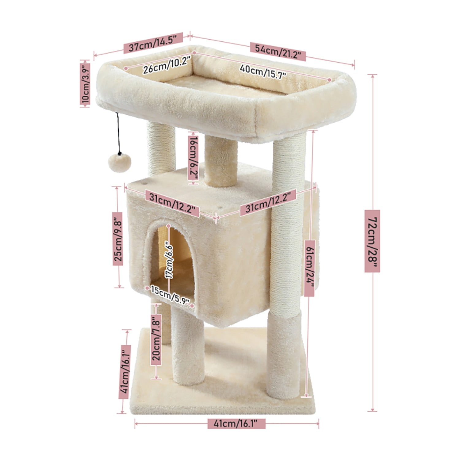 Pefilos Cat Tree Cat Houses for Outdoor Cats Cat Condo for Large Cats with Sisal Scratching Posts, Cat Nest for Indoor Cats Plush Perch, Cat Tower Furniture Cat Bed, Beige Pefilos Cat Tree Cat Houses for Outdoor Cats Cat Condo for Large Cats with Sisal Scratching Posts, Cat Nest for Indoor Cats Plush Perch, Cat Tower Furniture Cat Bed, Beige