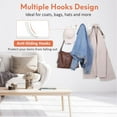 thumbnail image 2 of Coat Rack Wall Mount, 2 Pack Coat Hooks Wall Mount, Wall Hooks for Hanging, Hat Rack for Wall with 15 Hooks for Entryway and Bedroom, 2 of 7