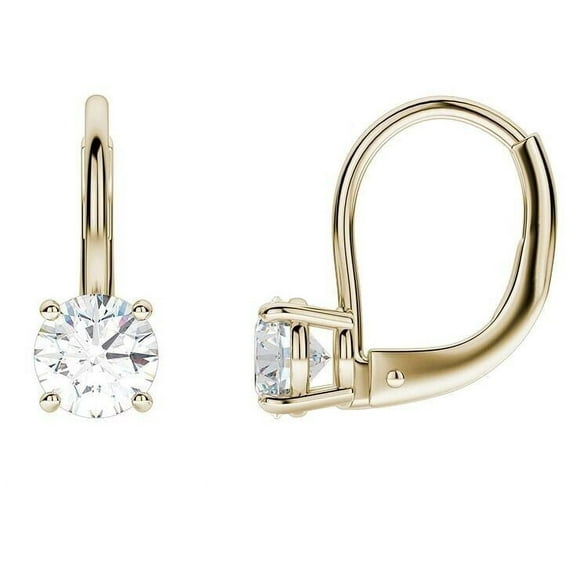 14k White Gold Plated Oval Lab Created Diamond Post Stud Earrings