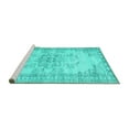 thumbnail image 2 of Ahgly Company Machine Washable Indoor Square Persian Turquoise Blue Traditional Area Rugs, 8' Square, 2 of 4