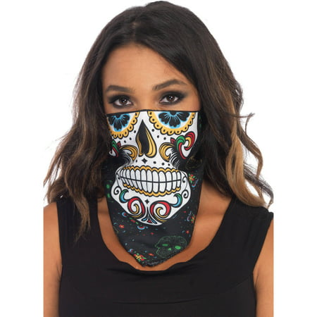 Sugar Skull Bandana Adult Costume Mask