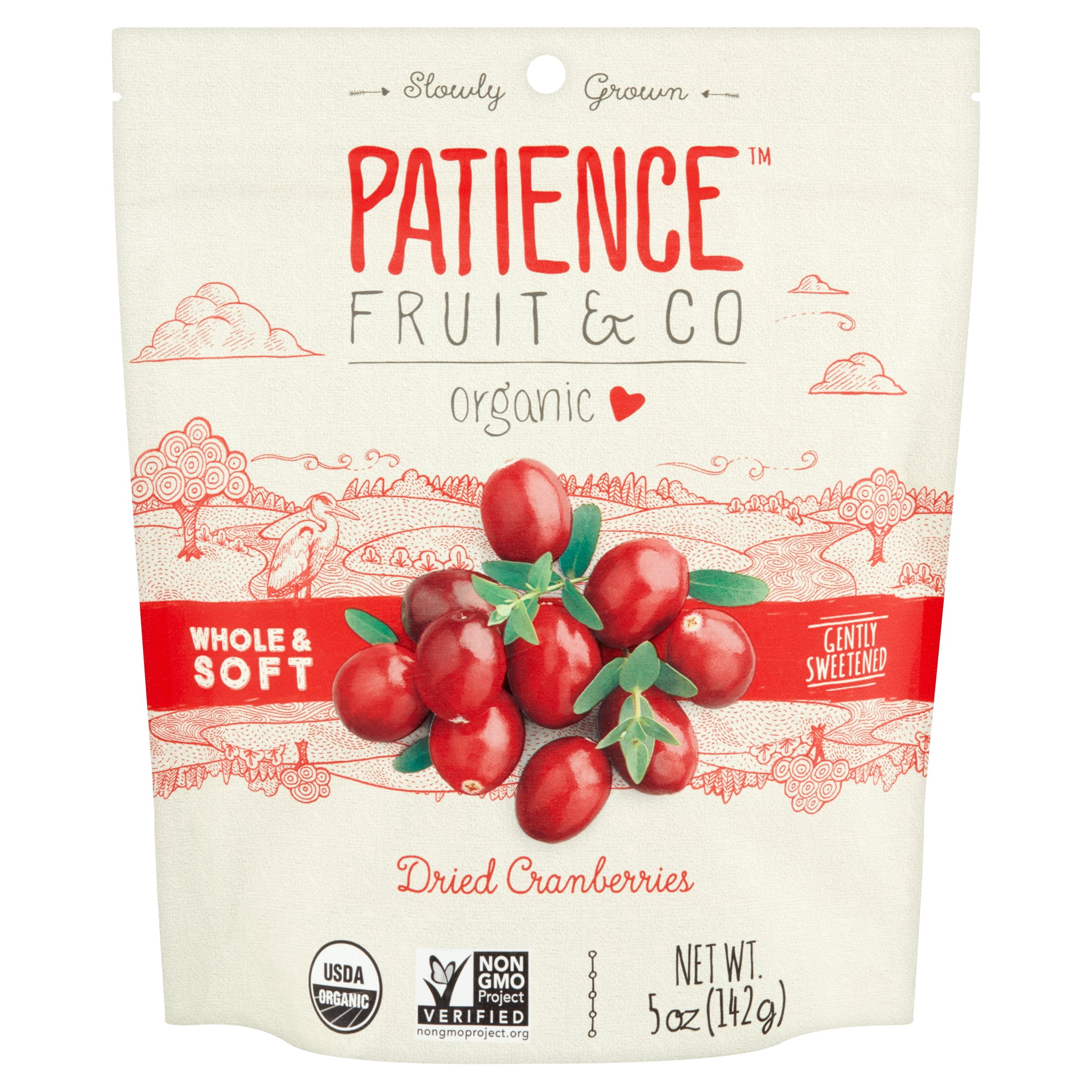 Patience Fruit & Co Organic Dried Cranberries, 5 oz, 8 pack