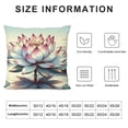 thumbnail image 5 of JEUXUS Short Plush Pillowcase Lotus Stylized Boho Art Design Colorful Print for Home Decor White, 5 of 5