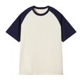 thumbnail image 2 of WEAIXIMIUNG Saint Patrick's Day Men's Patchwork Round Neck T Shirt Color Contrast Retro Heavy Shoulder T Shirt Pure Color Loose Short Sleeve, 2 of 3