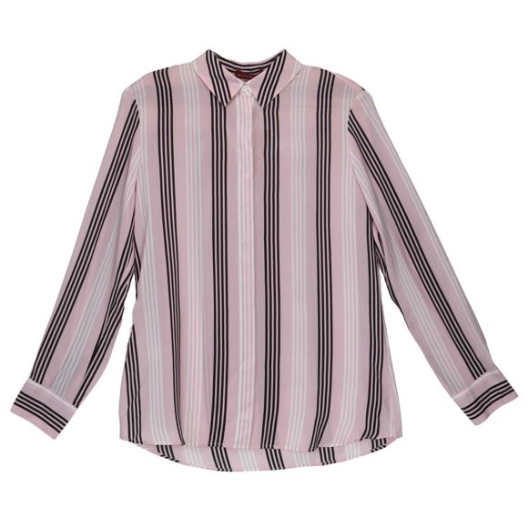 Altuzarra Women's Rosewater Multi Stripe Sheer Striped Silk Blouse Casual Button-Down Shirt - 8