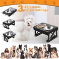 thumbnail image 3 of Kimpets Dogs Double Bowls Stand 3 Adjustable Height Pet Slow Feeding Dish Bowl Medium Big Dog Elevated Food Water Feeders Table ShopWise Round, 3 of 8