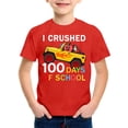 thumbnail image 4 of Ulitacool Boys T Shirt Lightweight Back To School Tops Round Neck Tee Cartoon Prints Short Sleeve Blouse Daily Wear 6-7 Years Red, 4 of 4
