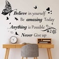 thumbnail image 1 of Inspirational Quotes Wall Decals Large Removable Motivational Saying Wall Stickers Positive Lettering Word Decal Butterfly Sticker Peel and Stick for Classroom Home Bedroom Family Office Wall Art Deco, 1 of 5