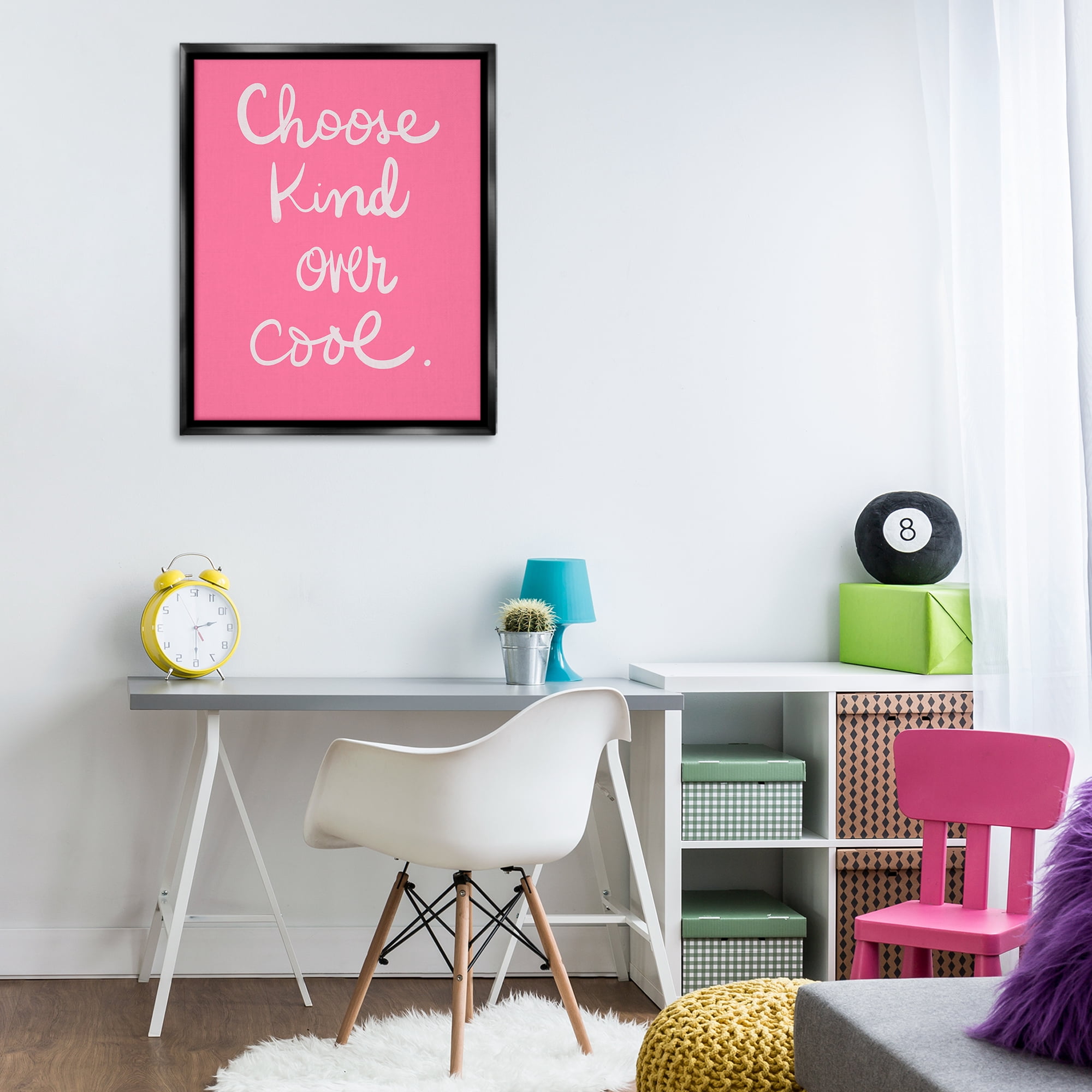 Stupell Industries Choose Kind Over Cool Typography Painting Black Floater Framed Art Print Wall Art, 25 x 31