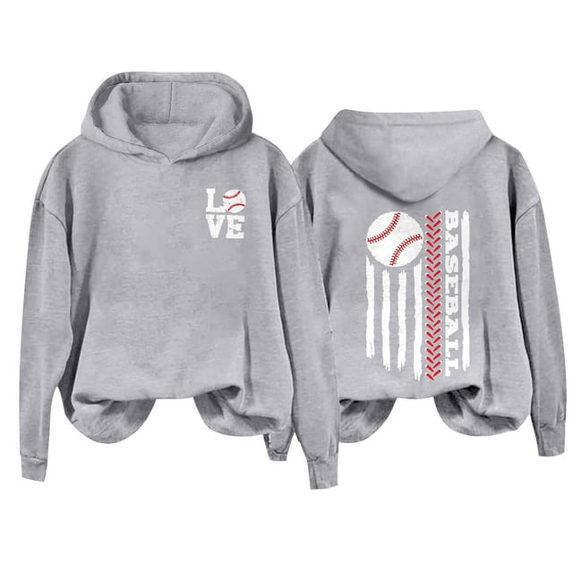 WZXFASHION Chandail à Capuchon de Baseball à Manches Longues pour Femmes à Imprimé de Lettres Rabais de 50 % Liquidation Chandail à Capuchon à Fermeture Éclair