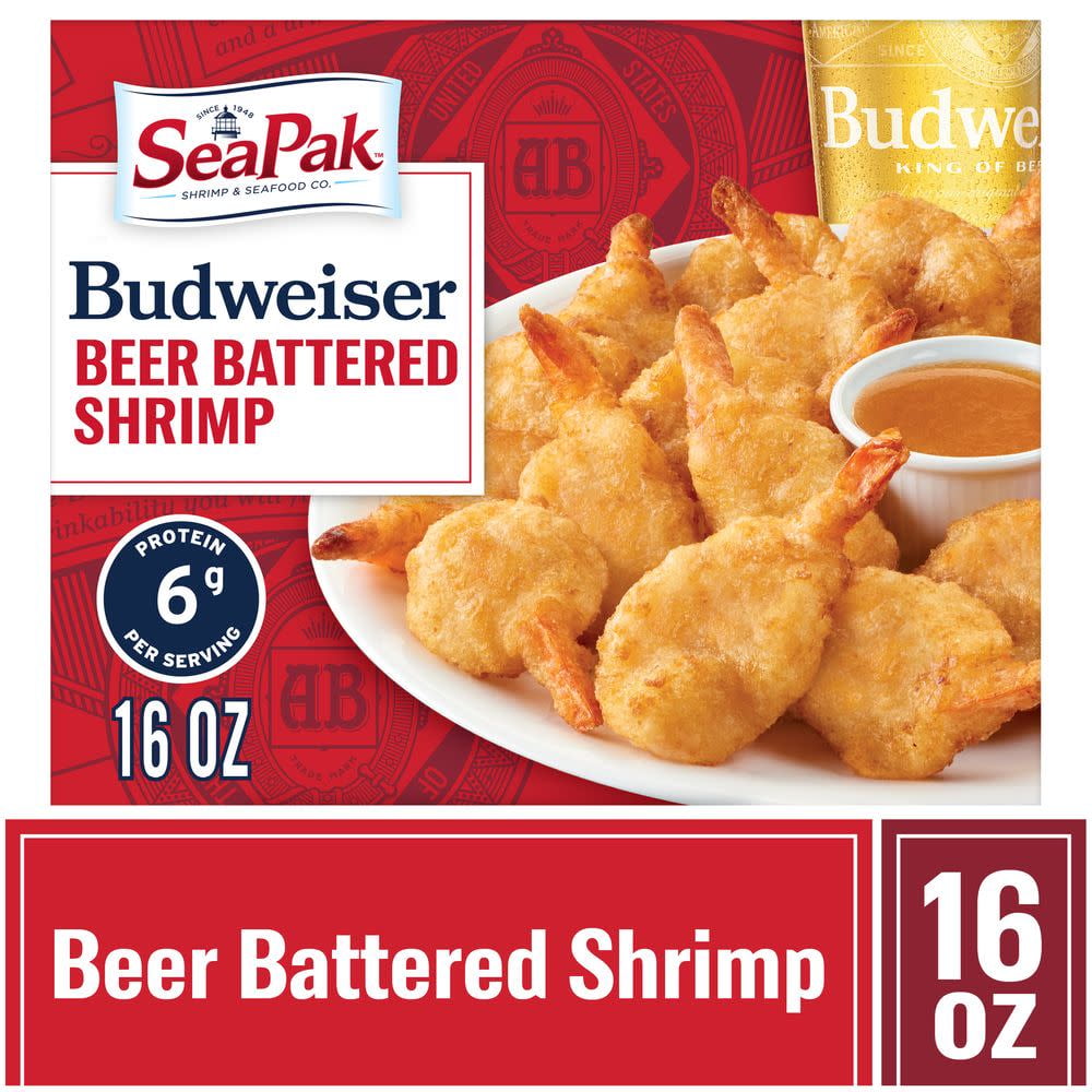 SeaPak Budweiser Beer Battered Shrimp, Frozen, 16oz