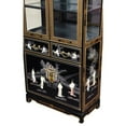 thumbnail image 2 of Oriental Furniture Tall Lacquer Curio Cabinet, Black Mother of Pearl Ladies, 2 of 3