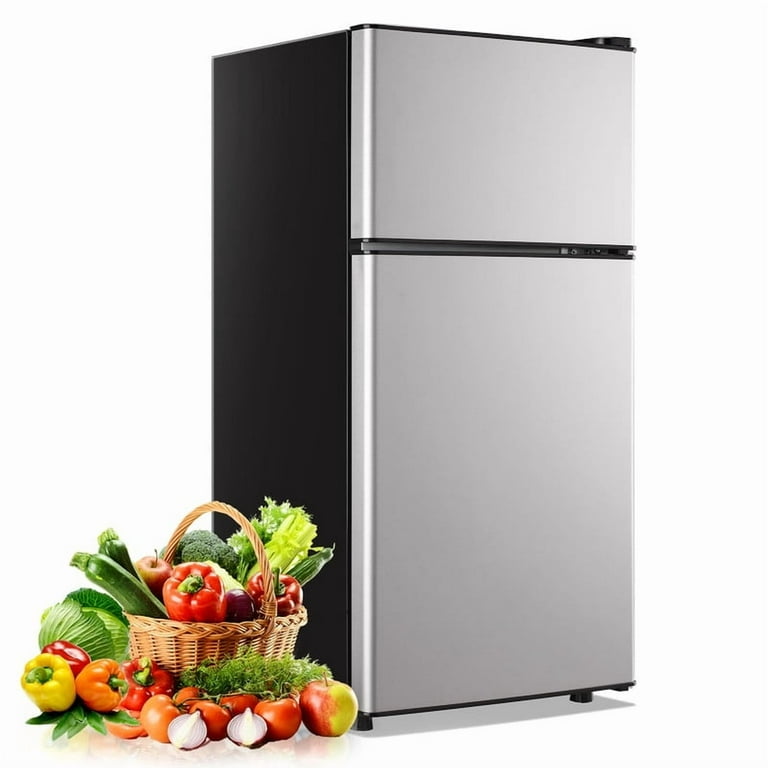 Mini Fridge with Freezer, 2.4 Cu.ft Compact Dual-Door Refrigerator
