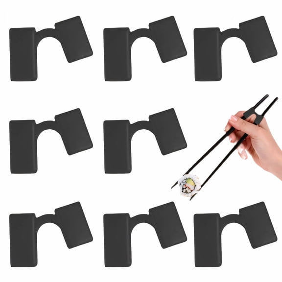 BPPEG 2026 New 8Pcs Reusable Chopsticks Helpers,Training Chopstick Hinges Connector,Practice Chinese Chopstick Helper,Black