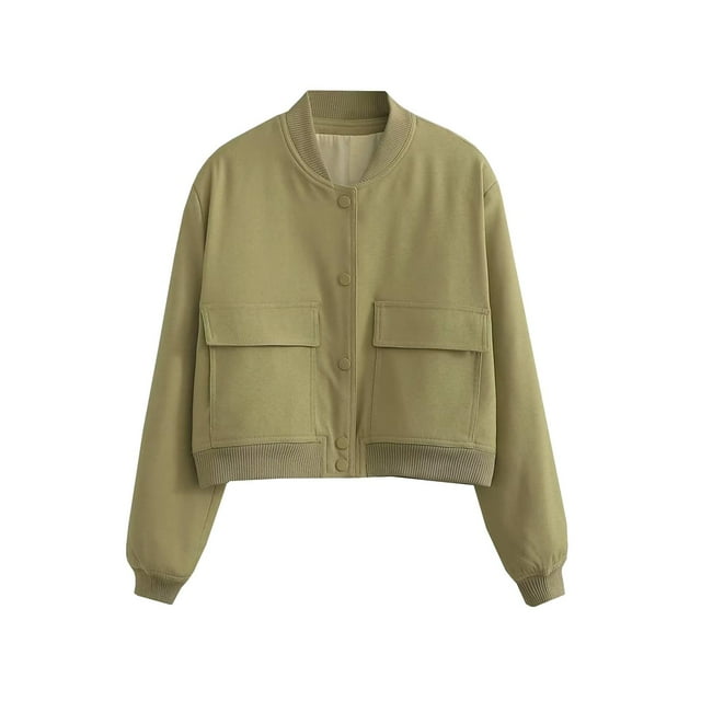 Chaqueta clásica de manga larga con botones a presión para mujer, ideal para viajes y actividades al aire libre. S