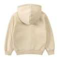 thumbnail image 2 of Toddler Girls Sweatshirt Fall Winter Thick Hoodies Long Sleeve Zipper Up Coats Solid Color Hooded Sweatshirt Winter Basic Jacket Casual Outerwear Fall Outerwear,Beige,2-3 Years, 2 of 3