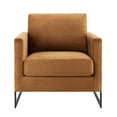 thumbnail image 5 of Posse Performance Velvet Accent Chair Black Cognac, 5 of 8