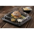 thumbnail image 2 of Sabert UltraStack Thermoformed Disposable Square Catering Tray with Lid Black Platter Clear Dome, 12" Length x 12" Width x 3.06" Height | 25/Case, 2 of 6