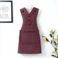 thumbnail image 3 of LCXmlly Kitchen Apron Cooking Apron Sleeveless Oilproof Zipper Pocket Western Style Lapel Plaid Pattern, 3 of 6